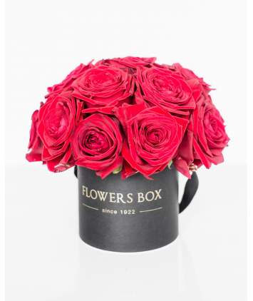 Bordo rožės gėlių dėžutėje