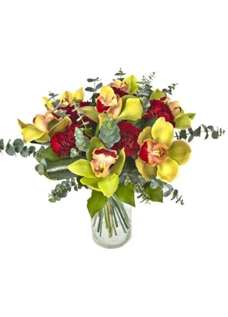 Puokštė su orchidėjomis cymbidium